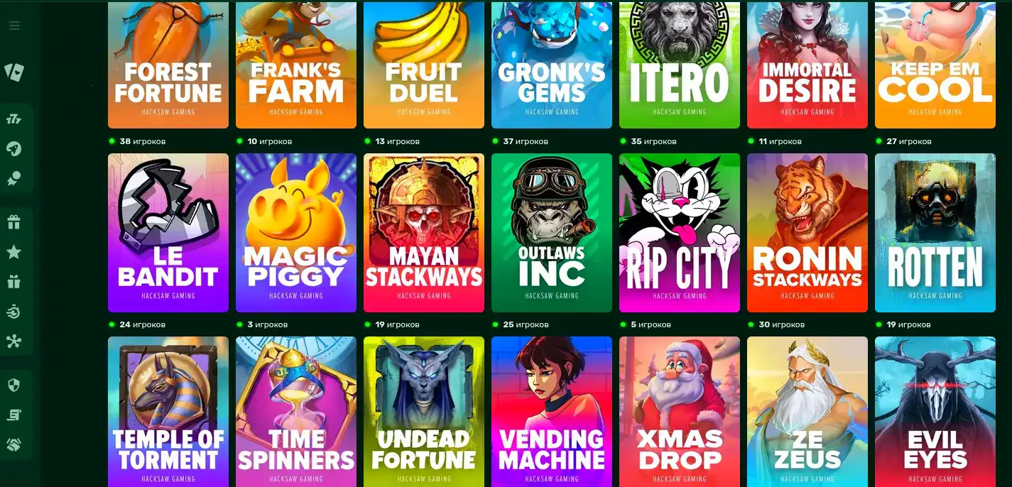 Интерфейс личного кабинета Клубника казино с бонусами